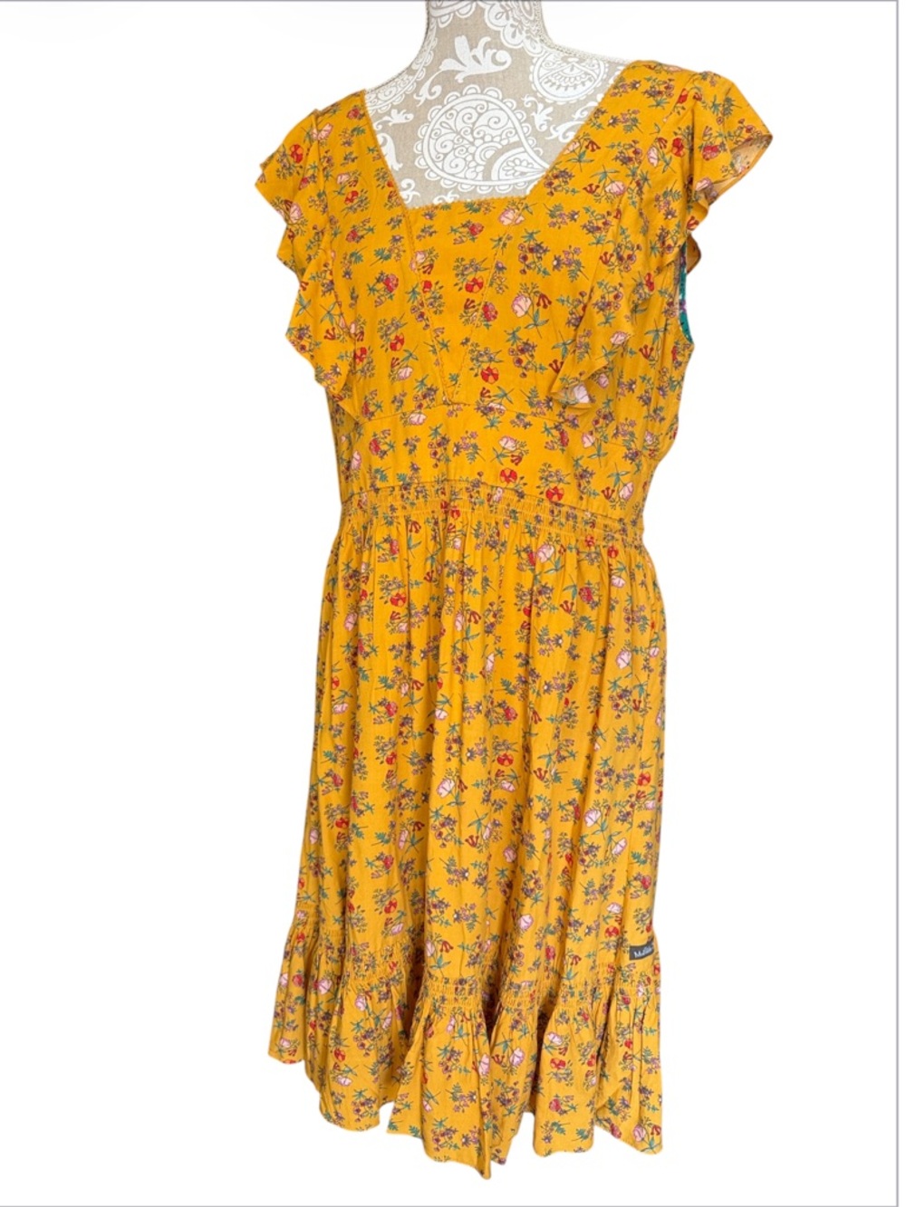 Matilda Jade floral ruffle midi - Picture 2 of 7